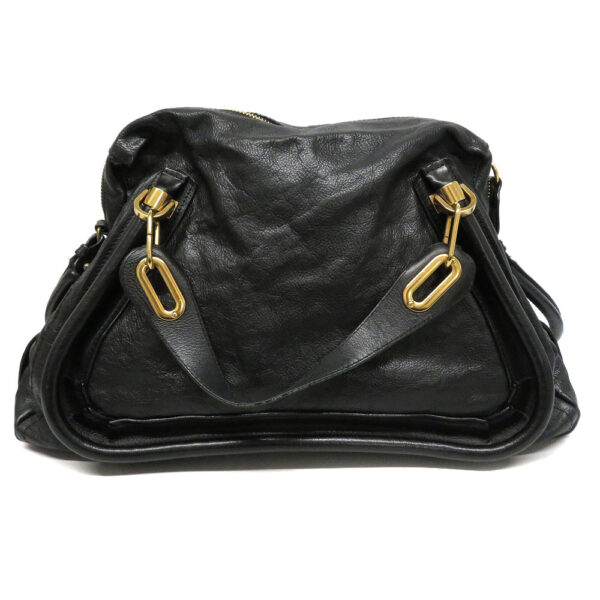 22082132 Chloe Parati 2WAY Leather Handbag Black