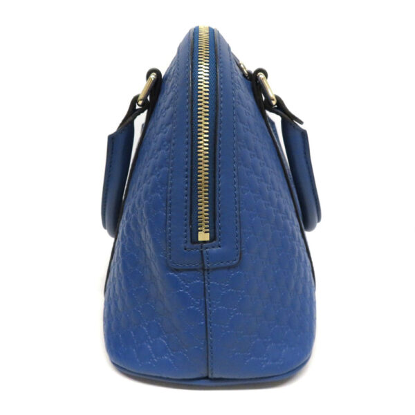 22086843 Gucci 2WAY Bag Leather Blue Micro Guccisima