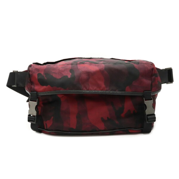 22090821 Prada Camouflage Body Bag Nylon Leather Bordeaux Dark Red