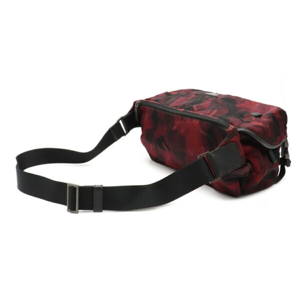 22090821 1 Prada Camouflage Body Bag Nylon Leather Bordeaux Dark Red