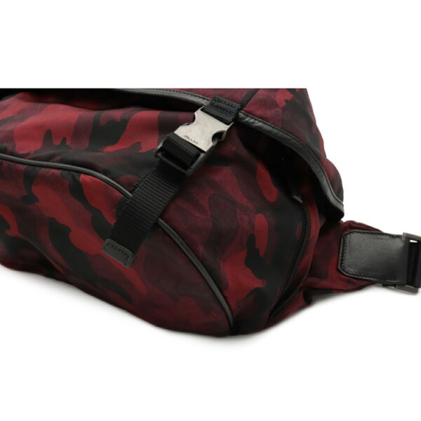 22090821 2 Prada Camouflage Body Bag Nylon Leather Bordeaux Dark Red