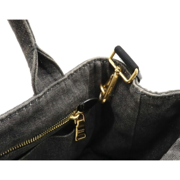 22101079 5 Prada Canapa Tote Bag Denim Nero Black