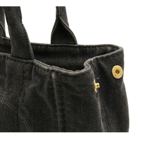 22101079 6 Prada Canapa Tote Bag Denim Nero Black