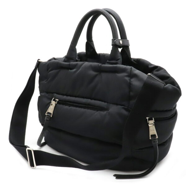 22101114 1 Prada Bomber Tote Bag Nylon Leather Nero Black