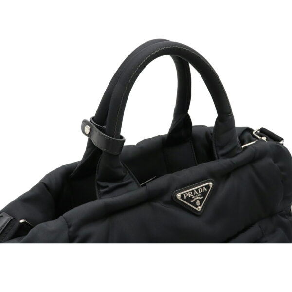 22101114 7 Prada Bomber Tote Bag Nylon Leather Nero Black