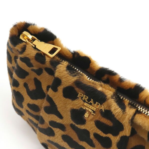 22110974 4 Prada Wristlet Pouch Leopard Print Light Brown