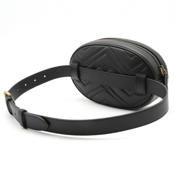 22110993 1 Gucci GG Marmont Quilted Leather Belt Waist Bag Black