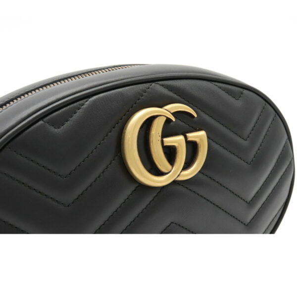 22110993 6 Gucci GG Marmont Quilted Leather Belt Waist Bag Black