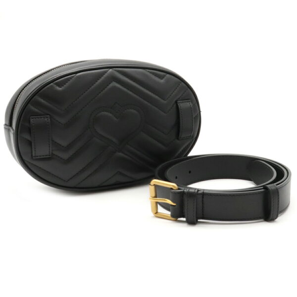 22110993 8 Gucci GG Marmont Quilted Leather Belt Waist Bag Black