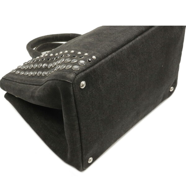 22111113 2 Prada Canapa Studded Handbag Black