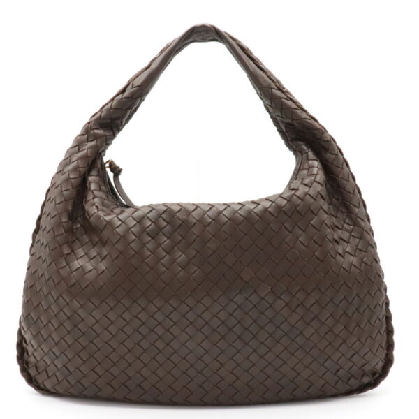 22111183 Bottega Veneta Intrecciato Hobo Shoulder Handbag Leather Brown