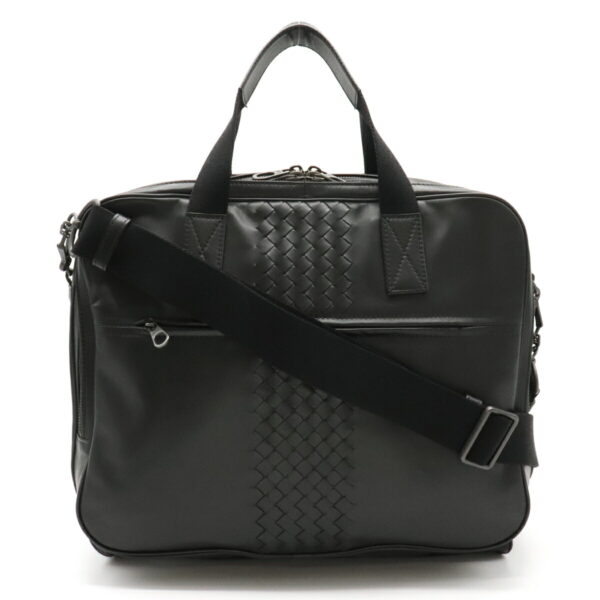 22120060 Bottega Veneta Intrecciato Briefcase Business 2Way Shoulder Leather Black