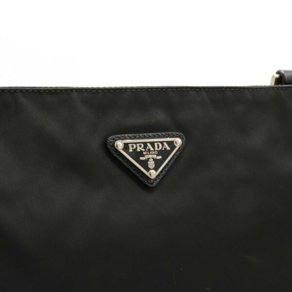 22120300 6 Prada Diagonal Shoulder Bag Nylon Leather Nero Black