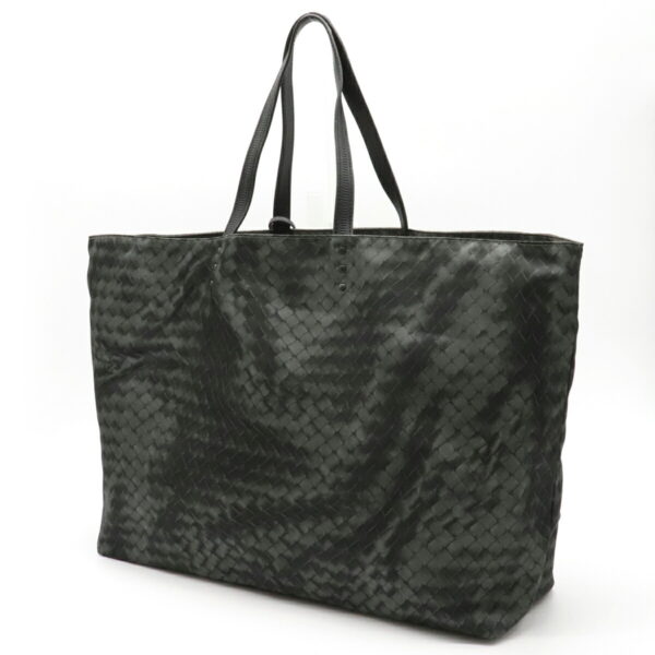 22120307 1 Bottega Veneta Intreccio Lusion Medium Tote Bag Shoulder Nylon Gray