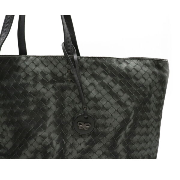 22120307 7 Bottega Veneta Intreccio Lusion Medium Tote Bag Shoulder Nylon Gray