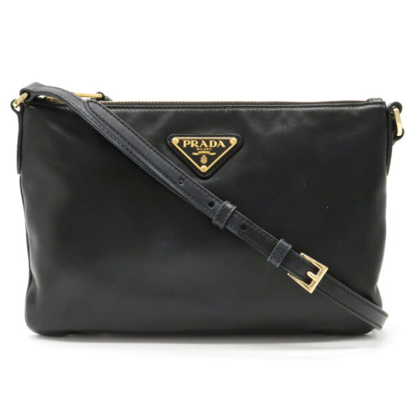 22120617 Prada Crossbody Pochette Leather Nero Black