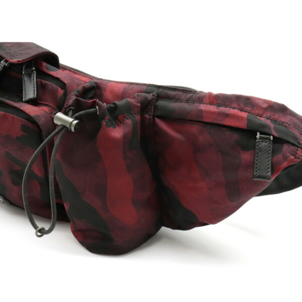 22120922 6 Prada Camouflage Waist Pouch Nylon Red Black