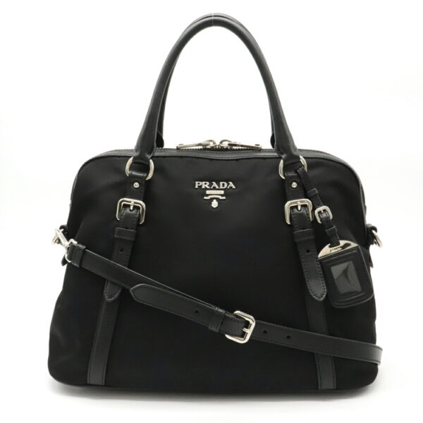 22120956 Prada Tote Bag Nylon Leather Nero Black