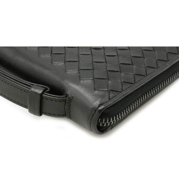 22150844 2 Bottega Veneta Intrecciato Leather Clutch Bag Black