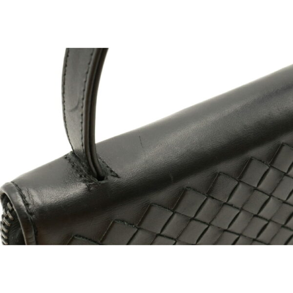 22150844 7 Bottega Veneta Intrecciato Leather Clutch Bag Black