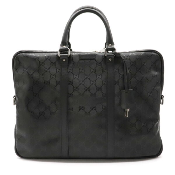 22150865 Gucci GG Implement Leather Business Briefcase Black