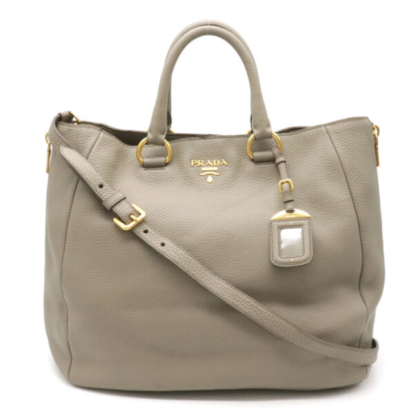 22160237 Prada Vitello Daino Tote Bag Leather Argilla Greige