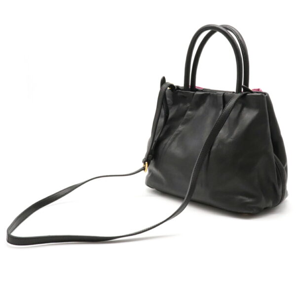 22160641 2 Prada Nappa Fiocco Mini Bag Leather Nero Black Pink