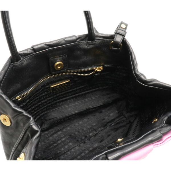 22160641 5 Prada Nappa Fiocco Mini Bag Leather Nero Black Pink