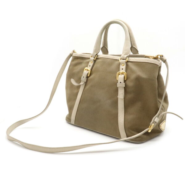 22170684 1 Prada Jacquard Handbag Canvas Beige