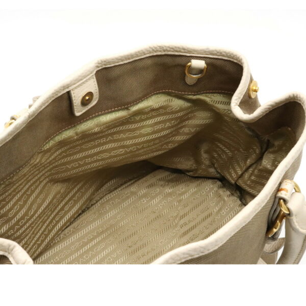 22170684 4 Prada Jacquard Handbag Canvas Beige