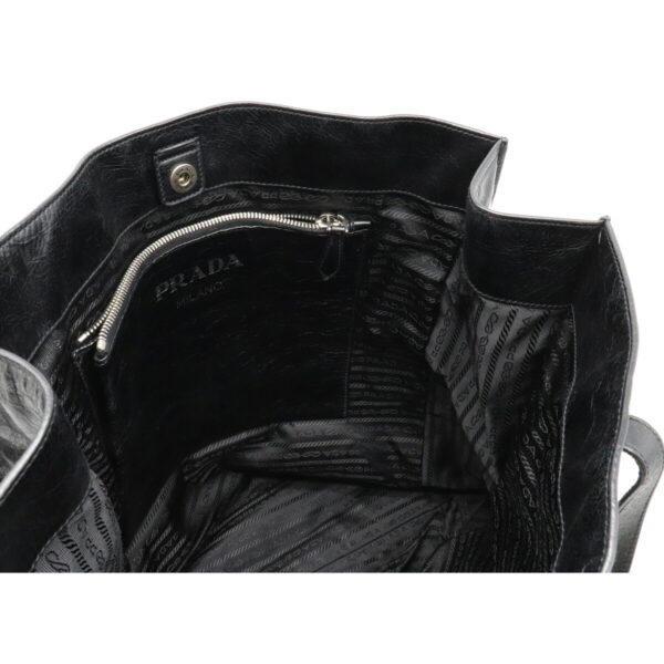 22170696 5 Prada Skull Tote Bag Leather Nero Black