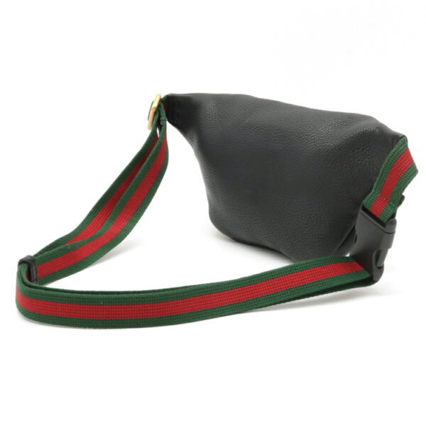 22200503 2 Gucci Gucci Print Leather Sherry Line Belt Waist Bag Black