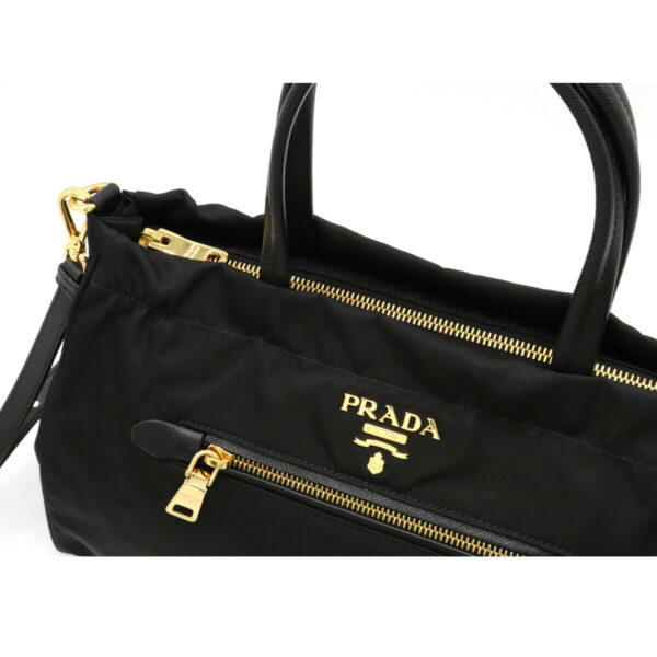 22210281 9 Prada Tote Bag Nylon Leather Nero Black