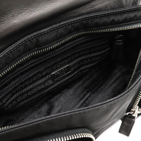 22230432 5 Prada Shoulder Bag Nylon Leather Nero Black