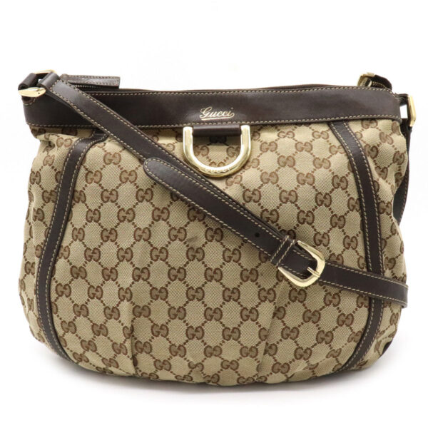 22230490 1 Gucci GG Abbey Leather Crossbody Shoulder Bag Khaki