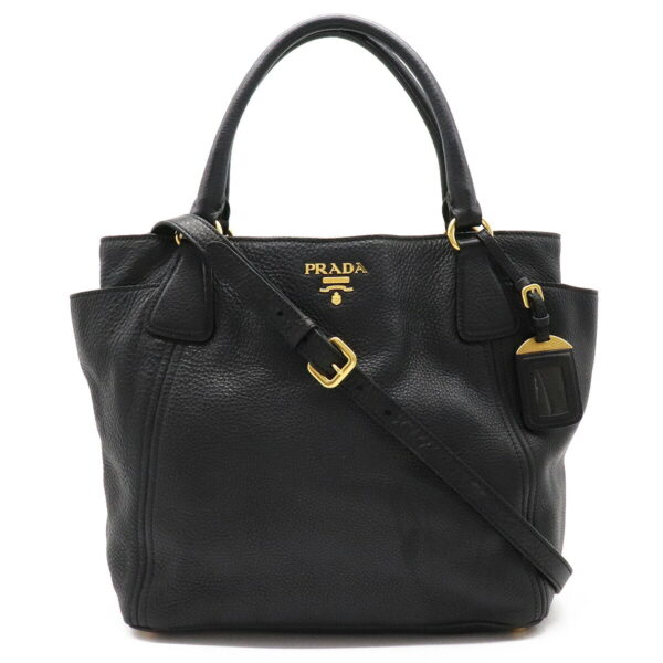 22230782 1 Prada Vitello Daino Tote Bag Leather Nero Black