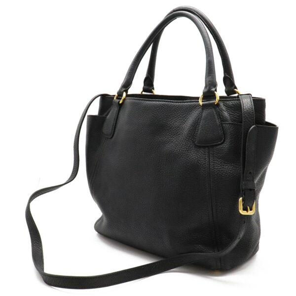 22230782 2 Prada Vitello Daino Tote Bag Leather Nero Black