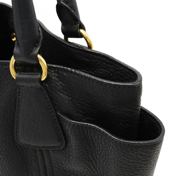 22230782 6 Prada Vitello Daino Tote Bag Leather Nero Black