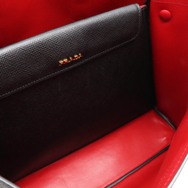 22230790 6 Prada Saffiano Cuir Handbag Leather Nero Black Red