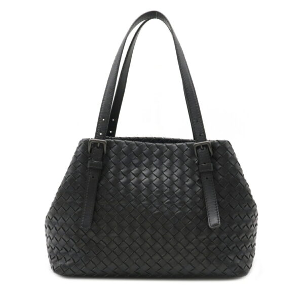 22240099 1 Bottega Veneta Intrecciato Mini Cesta Tote Bag Handbag Leather Black