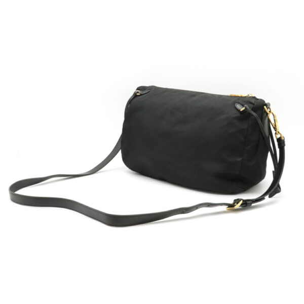 22240666 2 Prada Nylon Shoulder Bag Leather Nero Black