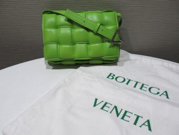 22300449 Bottega Veneta Padded Cassette Shoulder Bag Intrecciato Yellow Green