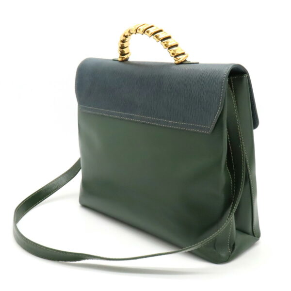 22320490 2 Loewe Velasquez Twist Handbag 2way Leather Dark Green