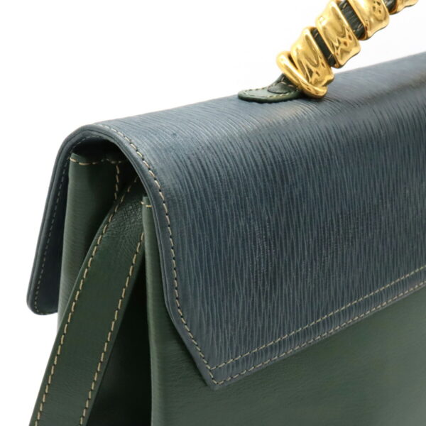 22320490 7 Loewe Velasquez Twist Handbag 2way Leather Dark Green