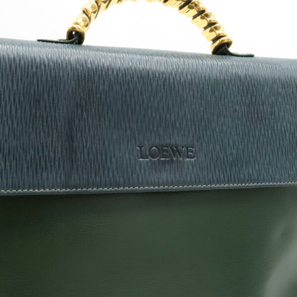 22320490 9 Loewe Velasquez Twist Handbag 2way Leather Dark Green