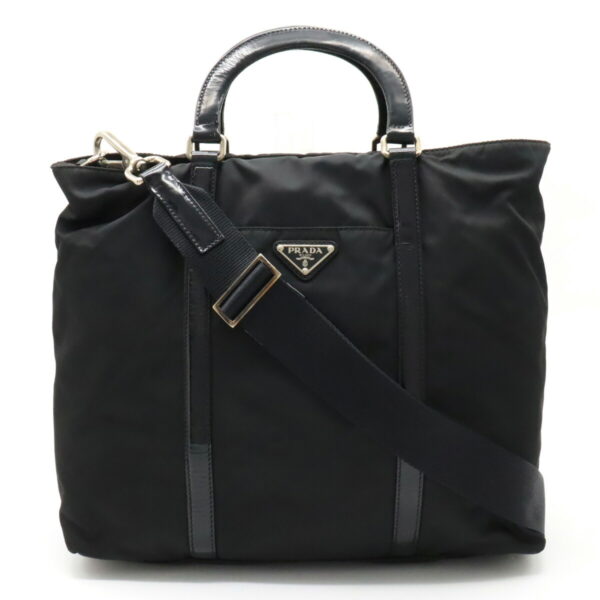 22340283 1 Prada Tote Bag Nylon Patent Leather Nero Black