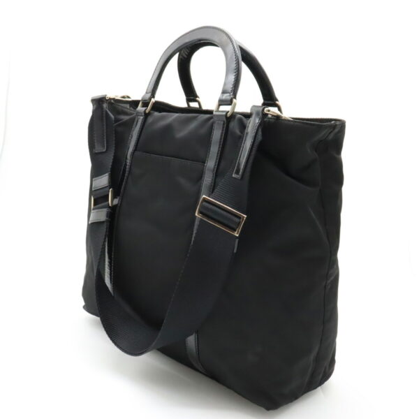 22340283 2 Prada Tote Bag Nylon Patent Leather Nero Black