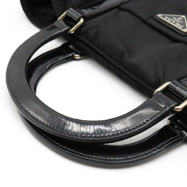 22340283 4 Prada Tote Bag Nylon Patent Leather Nero Black