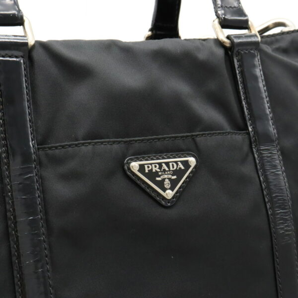 22340283 7 Prada Tote Bag Nylon Patent Leather Nero Black