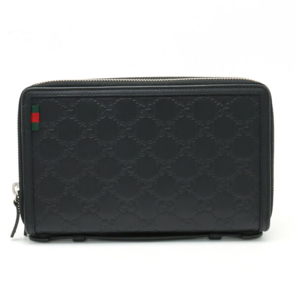 22390047 1 Gucci Guccisima Travel Case Clutch Bag Leather Black